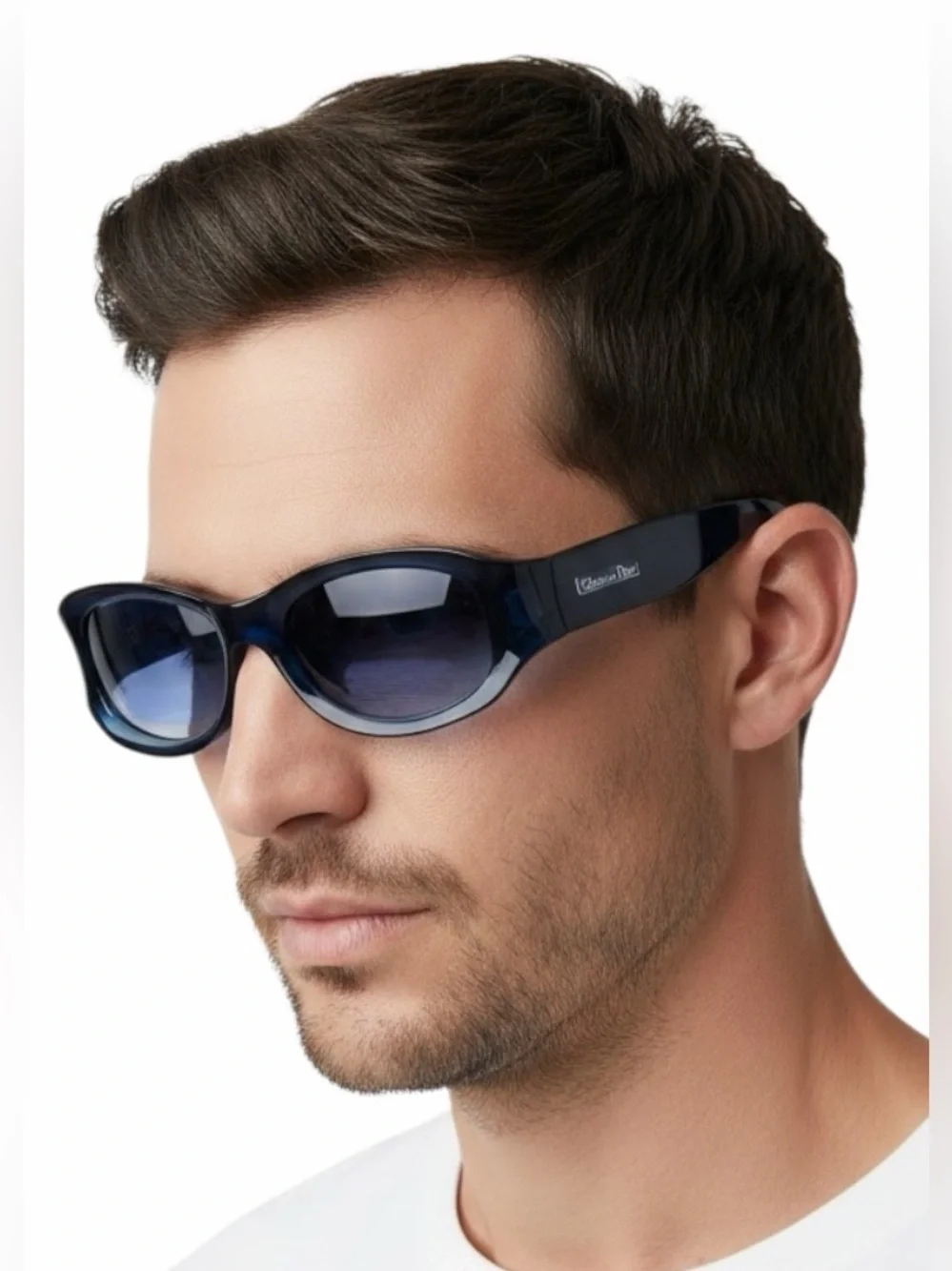 Vtg Christian Dior Chrystel 54Z Blue Gradient Sunglasses Y2K Deadstock Full Set